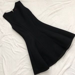Black Red Saks Fifth Avenue mesh scuba dress